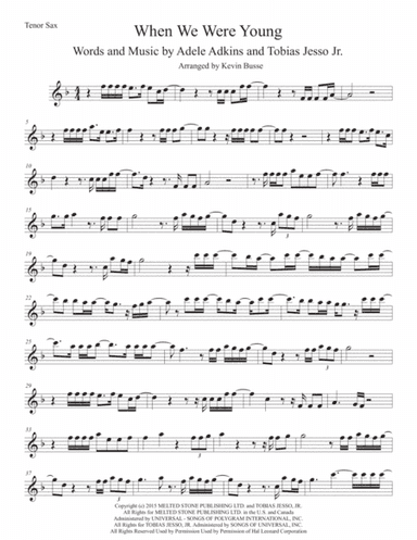 When We Were Young (arr. Kevin Busse)