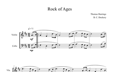 Rock of Ages (Violin and Cello Duet) (arr. B. C. Dockery)