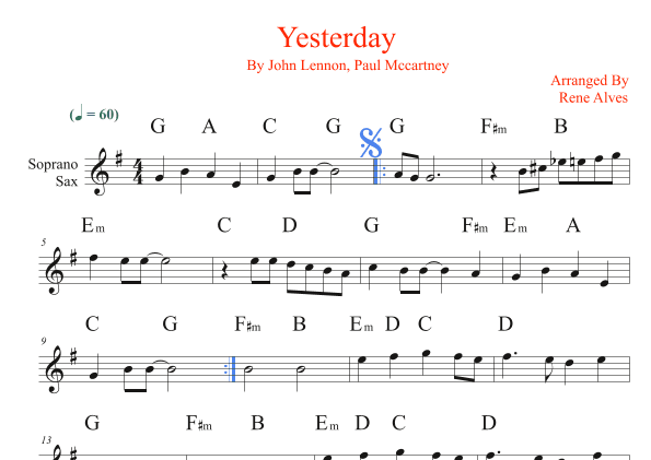 Yesterday (arr. Rene Alves)