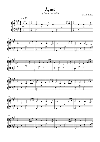 Agust (arr. Magdalena Galka)