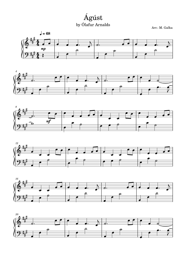 Agust (arr. Magdalena Galka)