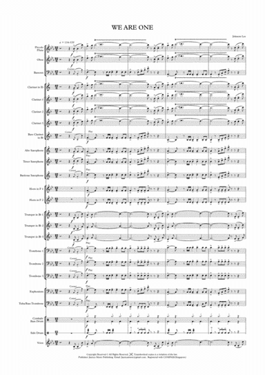 We are One  (Concert Band) (arr. Johnson Lee)