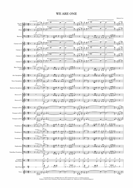 We are One  (Concert Band) (arr. Johnson Lee)