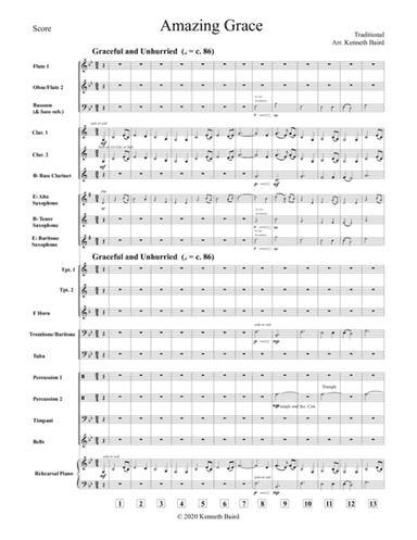 Amazing Grace (for young concert band) (arr. Kenneth Baird)