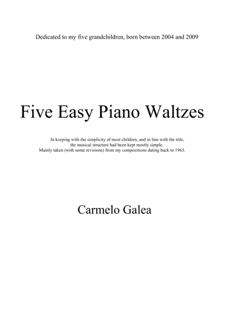 Five Easy Piano Waltzes