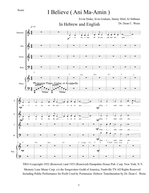 I Believe (arr. DCW Productions)
