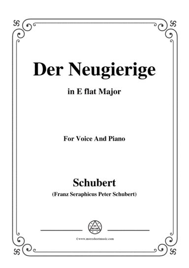Schubert-Der Neugierige,from 'Die Schöne Müllerin',Op.25 No.6,in E flat Major,for Voice&Piano (arr. MSM)