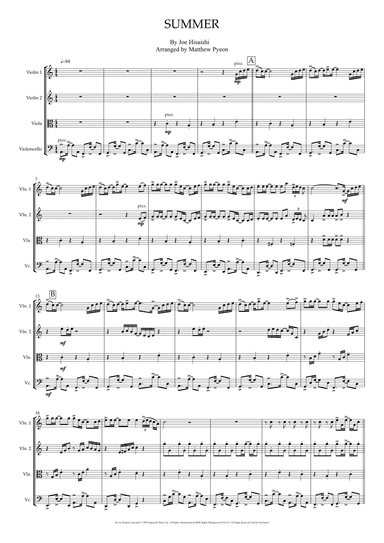 Summer (arr. Matthew pyeon)