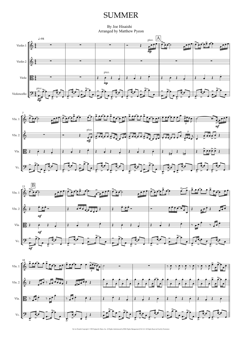 Summer (arr. Matthew pyeon)