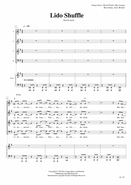 Lido Shuffle (arr. Jetse Bremer)