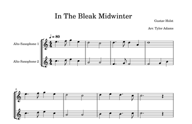In The Bleak Midwinter (Easy Alto Sax Duet) (arr. Tyler Adams)