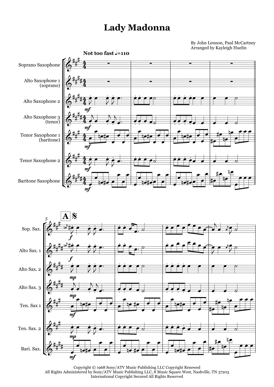 Lady Madonna (arr. Kayleigh Huelin)
