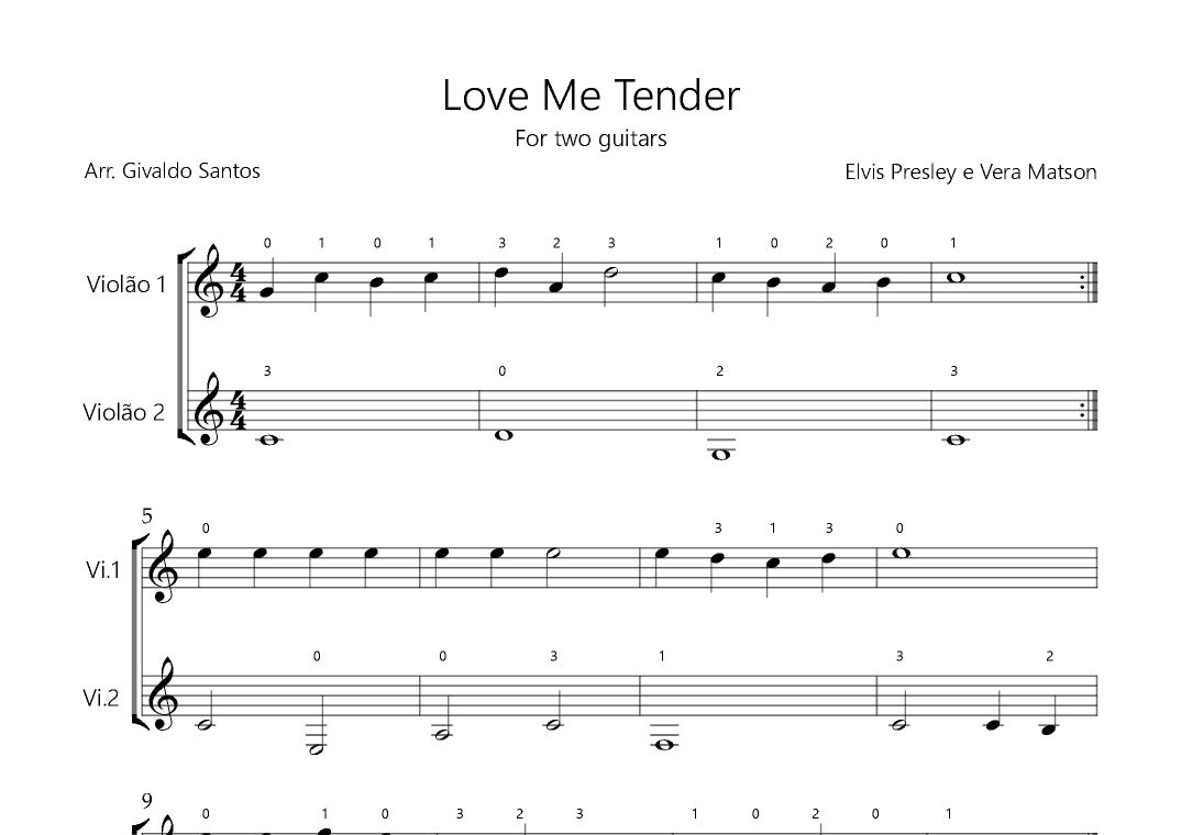 Love Me Tender (arr. Givaldo Santos)