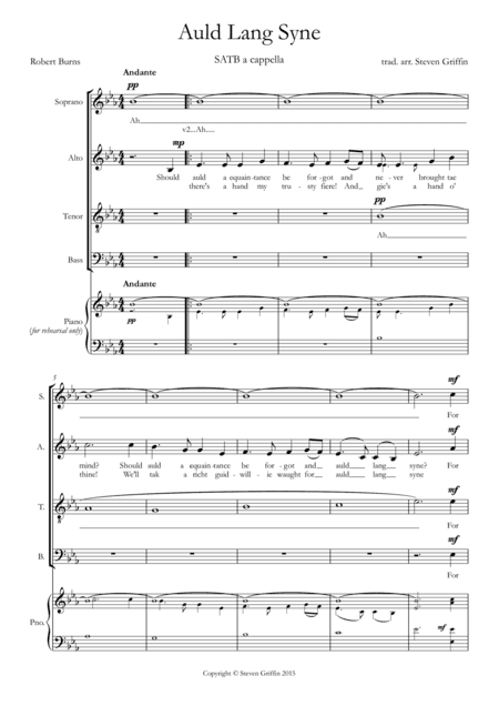 Auld Lang Syne (SATB a cappella) (arr. Steven Griffin)