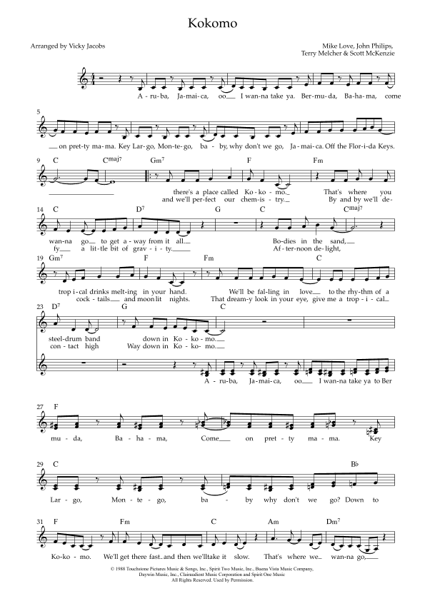 Kokomo (arr. Vicky Jacobs)