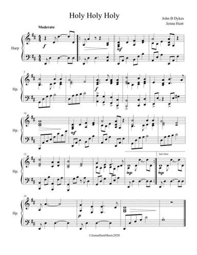 Holy Holy Holy for harp (with optional repeat) (arr. Jenna Hunt)