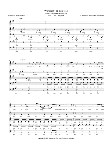 Wouldn't It Be Nice (arr. Nina Schroeder)