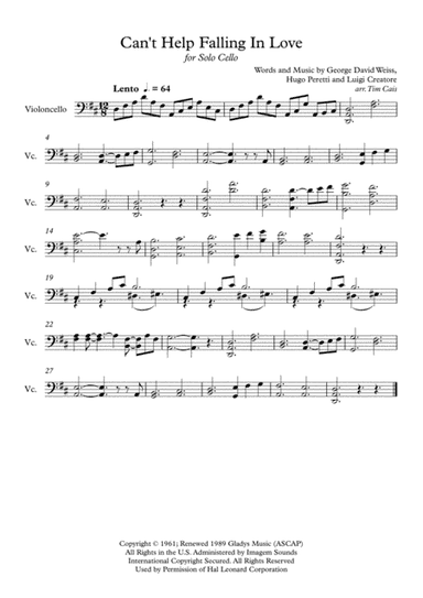Can't Help Falling In Love (arr. Tim Cais)