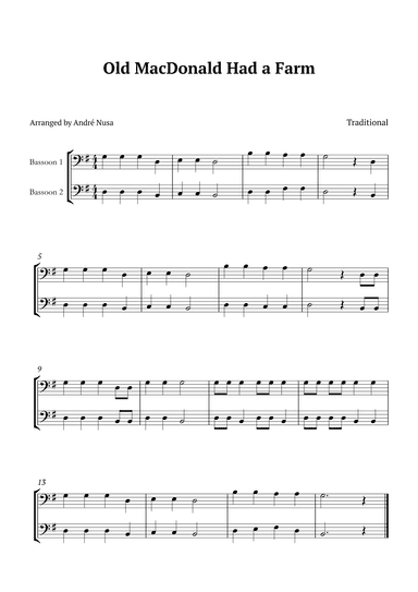 Old MacDonald Had a Farm (arr. André Nusa)