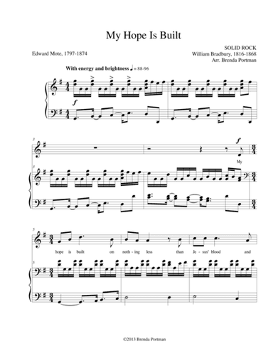 My Hope Is Built on Nothing Less (SOLID ROCK), High Voice, arr. Brenda Portman (arr. Brenda Portman)