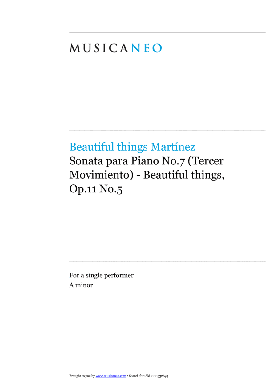 Sonata para Piano No.7 (Tercer Movimiento)-Beautiful things Op.11 No.5