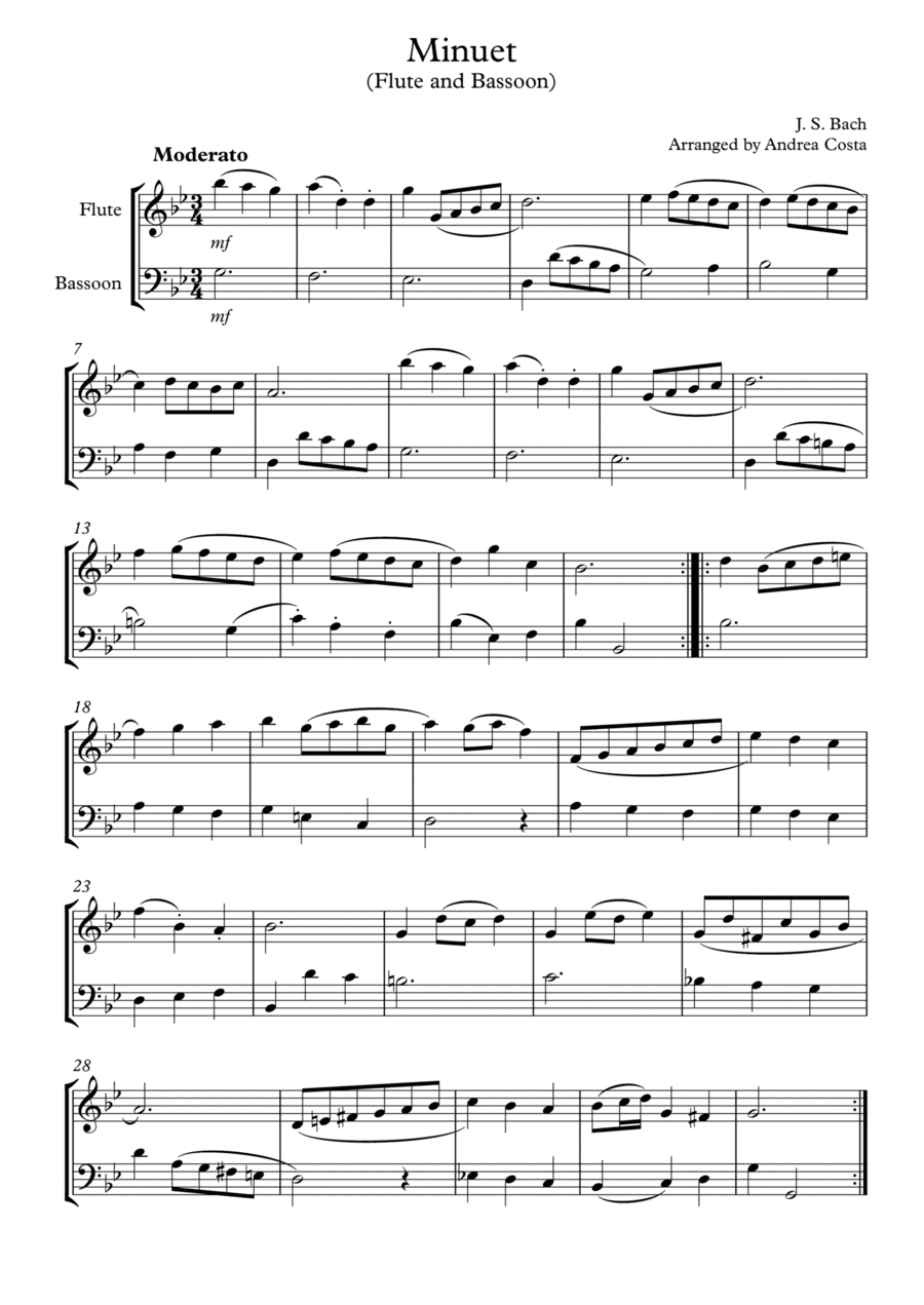 Minuet in G Minor (arr. Andrea Costa)