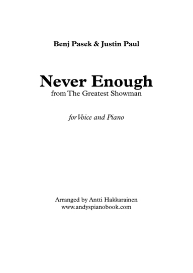 Never Enough (arr. Antti Hakkarainen)