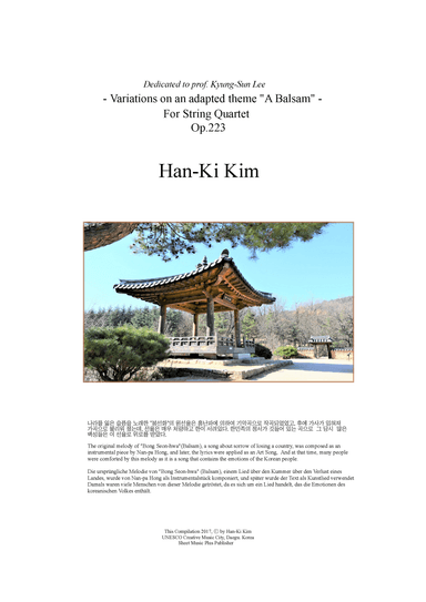 A Korean Traditional "A Balsam" (For String Quartet) (arr. Han-Ki Kim)