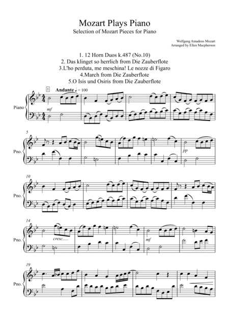 Mozart Plays Piano (arr. Ellen Macpherson)