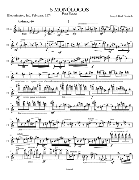FIVE MONOLOGUES FOR SOLO FLUTE