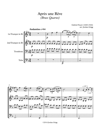 Après une Rêve (Brass Quartet) (arr. Jordan Grigg)