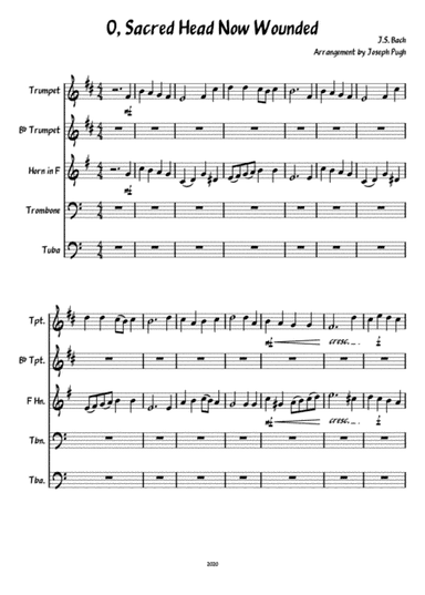 O Sacred Head Now Wounded(Brass Quintet) (arr. Joseph Pugh)