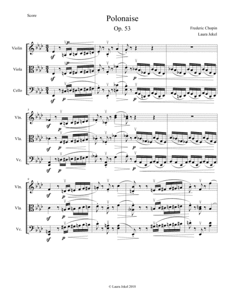 Polonaise Op. 53 by Chopin for String Trio (arr. Laura Jekel)