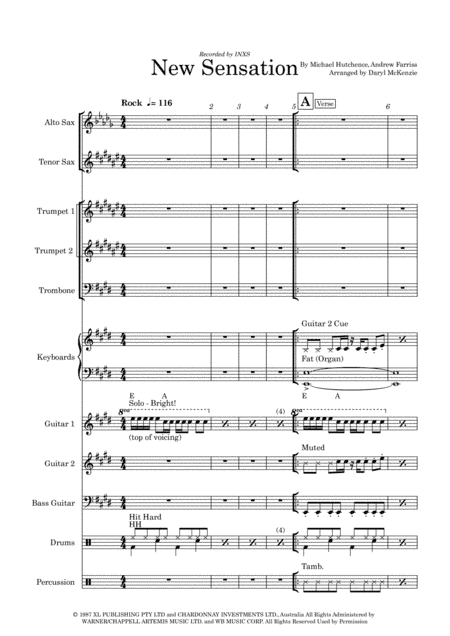 New Sensation (arr. Daryl McKenzie)