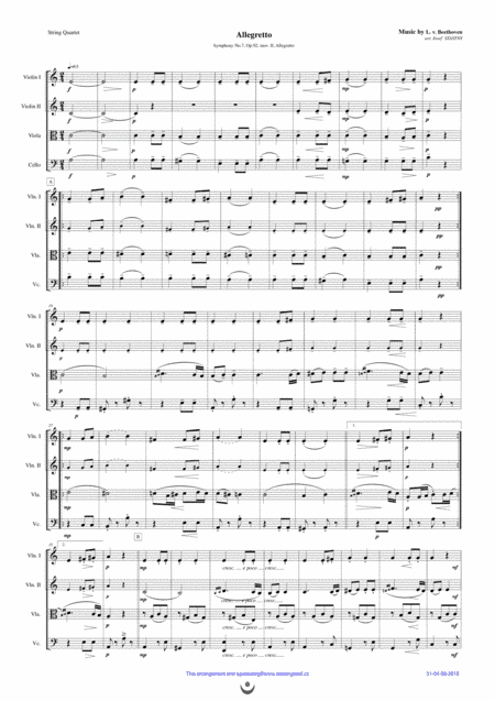 Allegretto (Beethoven: Symphony No.7, mov. II, excerpt) (arr. Josef STASTNY)