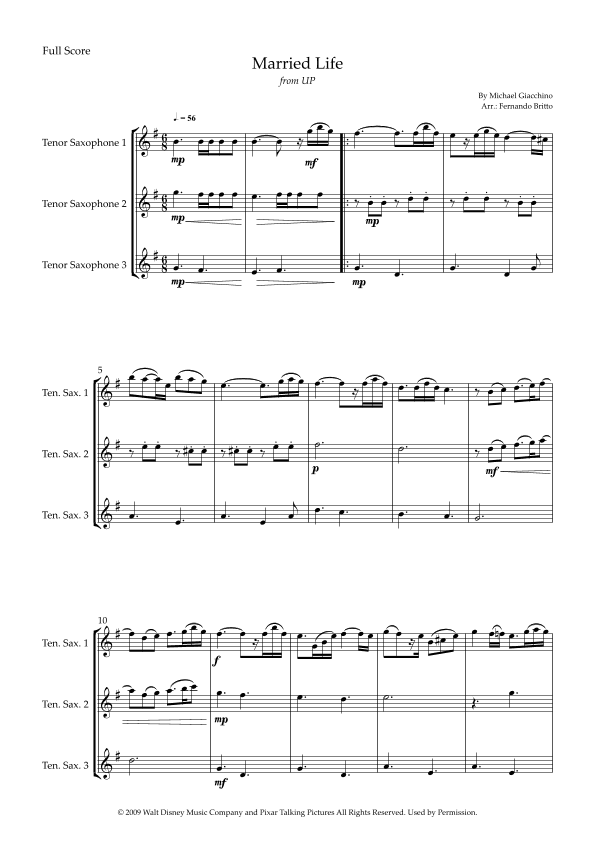 Married Life (arr. Fernando Britto)