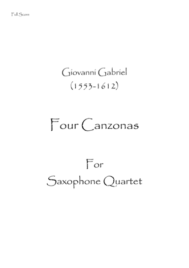 Four Canzonas (arr. Spence Bundy)