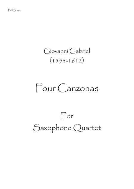 Four Canzonas (arr. Spence Bundy)