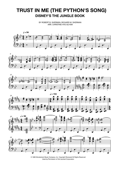 Trust In Me (the Python's Song) (arr. Christine Hye-Su Kim)