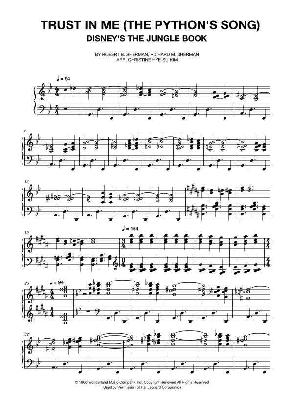Trust In Me (the Python's Song) (arr. Christine Hye-Su Kim)
