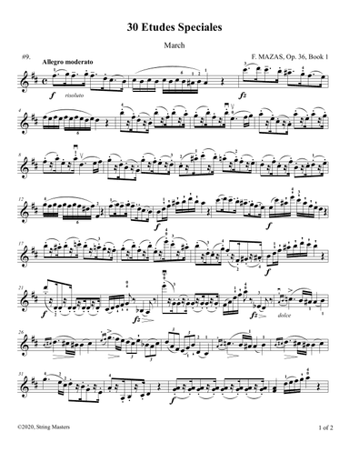 Mazas 75 Melodious & Progressive Studies Op 36, Book 1, No.09 (arr. String Masters)