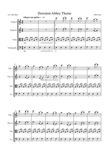 Downton Abbey (theme) (arr. John Bass - Music & Strings)