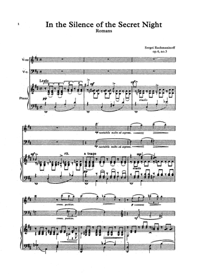 In the Silence of the Secret Night (arr. Unknown)