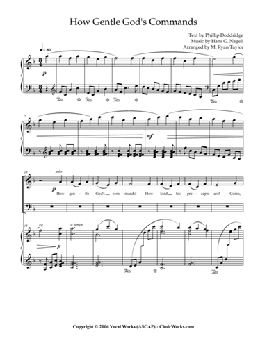 How Gentle God's Commands : SATB and Piano (arr. M. Ryan Taylor)