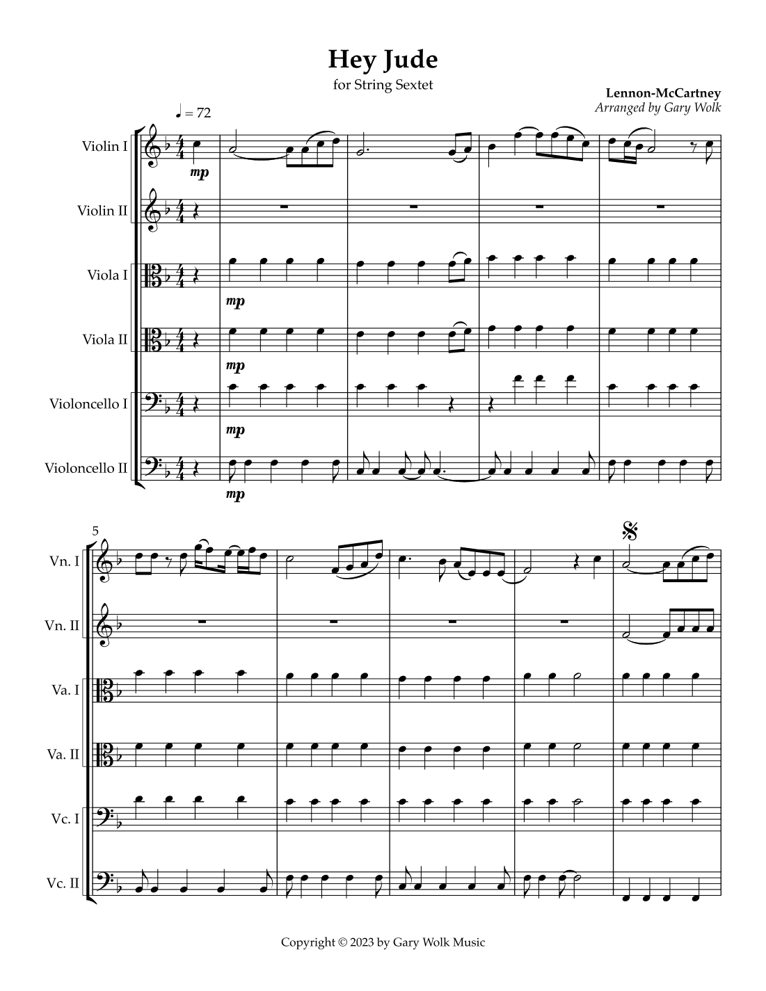Hey Jude (arr. Gary Wolk)