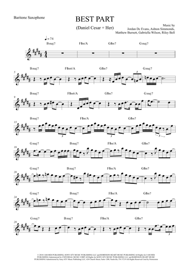 Best Part (arr. The Sheet Music Library)