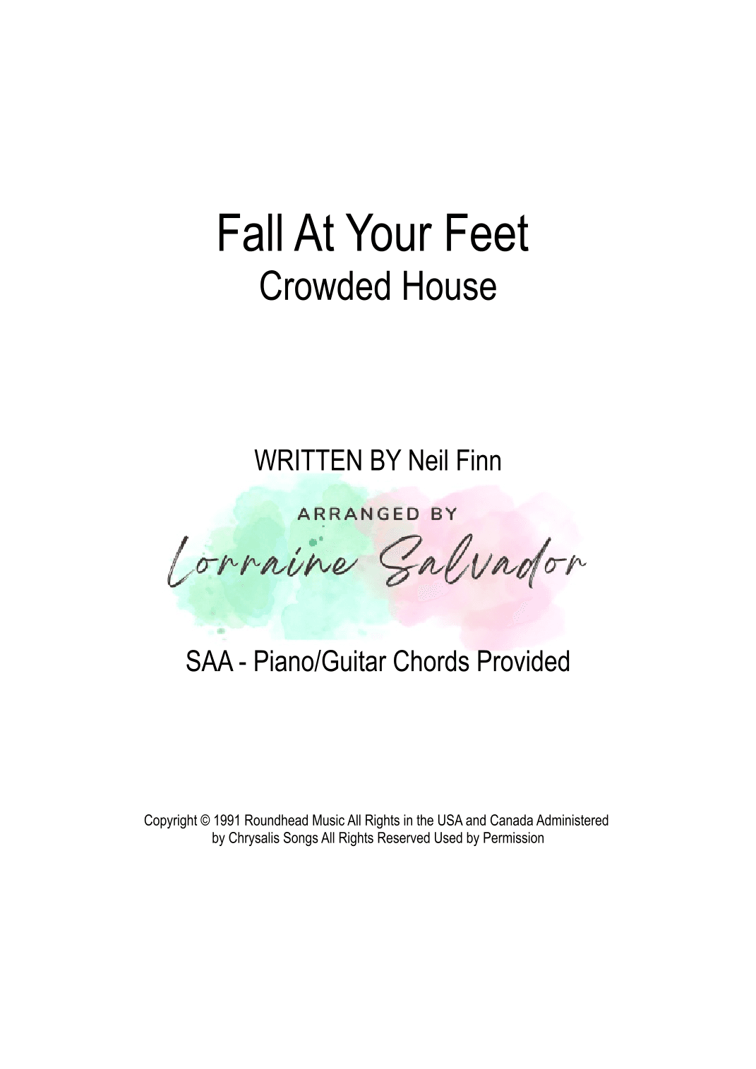 Fall At Your Feet (arr. Lorraine Anne Salvador)