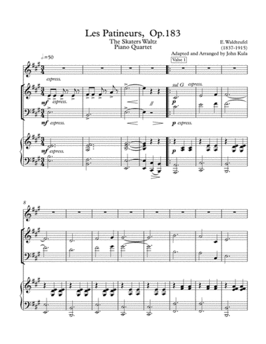 The Skaters Waltz (Les Patineurs - Piano Quartet (arr. John J. Kula)