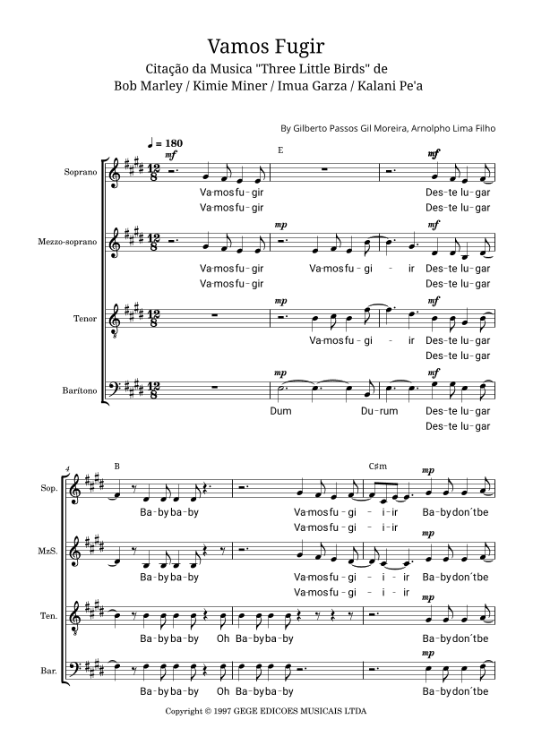 Vamos Fugir (give Me Your Love) (arr. Fernando Martins)