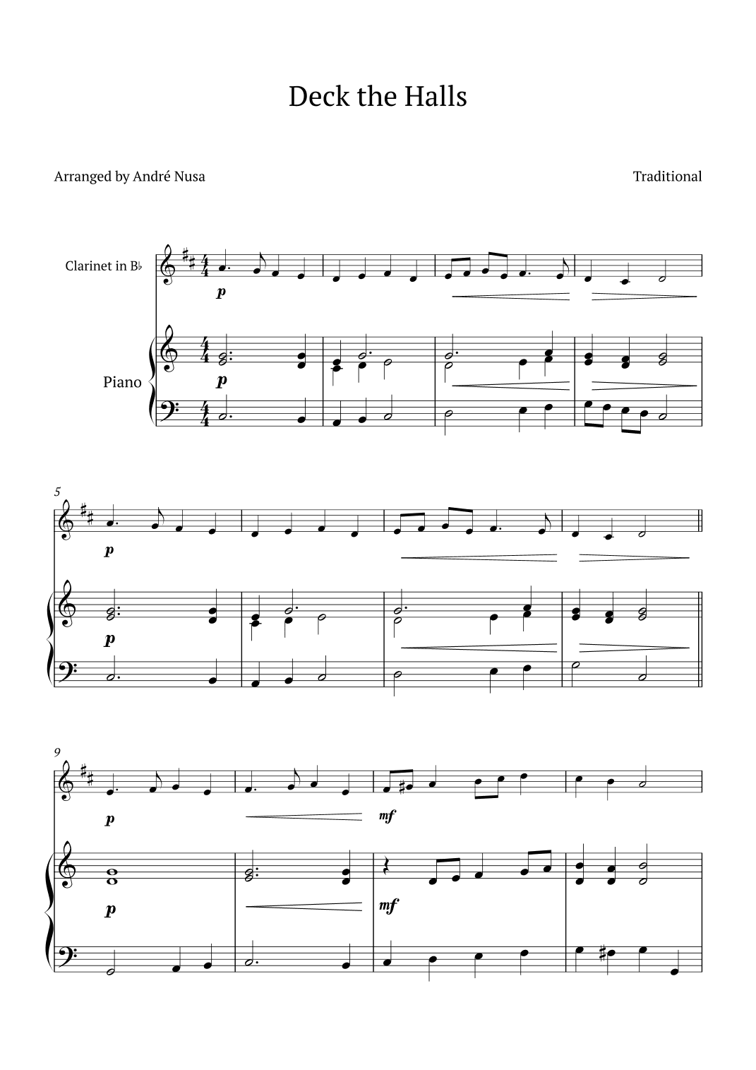 Deck the Halls (arr. André Nusa)